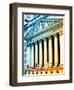 The New York Stock Exchange Building, Wall Street, Manhattan, NYC, White Frame, Colors Photography-Philippe Hugonnard-Framed Art Print