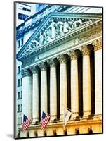 The New York Stock Exchange Building, Wall Street, Manhattan, NYC, White Frame, Colors Photography-Philippe Hugonnard-Mounted Art Print