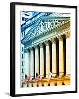 The New York Stock Exchange Building, Wall Street, Manhattan, NYC, White Frame, Colors Photography-Philippe Hugonnard-Framed Art Print