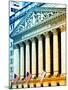 The New York Stock Exchange Building, Wall Street, Manhattan, NYC, White Frame, Colors Photography-Philippe Hugonnard-Mounted Art Print