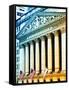 The New York Stock Exchange Building, Wall Street, Manhattan, NYC, White Frame, Colors Photography-Philippe Hugonnard-Framed Stretched Canvas