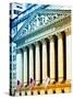 The New York Stock Exchange Building, Wall Street, Manhattan, NYC, White Frame, Colors Photography-Philippe Hugonnard-Stretched Canvas