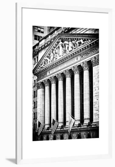 The New York Stock Exchange Building, Wall Street, Manhattan, NYC, White Frame-Philippe Hugonnard-Framed Photographic Print