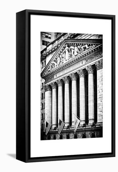 The New York Stock Exchange Building, Wall Street, Manhattan, NYC, White Frame-Philippe Hugonnard-Framed Stretched Canvas