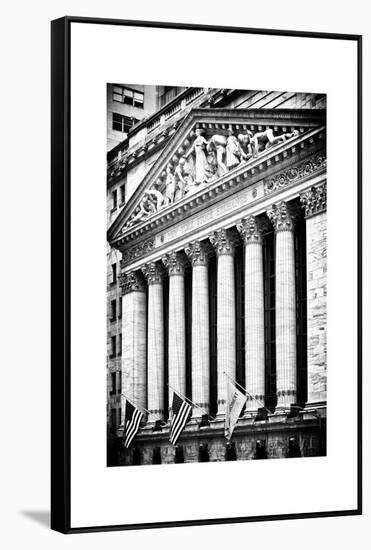 The New York Stock Exchange Building, Wall Street, Manhattan, NYC, White Frame-Philippe Hugonnard-Framed Stretched Canvas