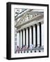 The New York Stock Exchange Building, Wall Street, Manhattan, NYC, White Frame-Philippe Hugonnard-Framed Art Print