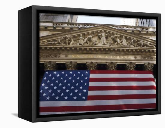 The New York Stock Exchange, Wall Street, Manhattan, New York City, New York, USA-Amanda Hall-Framed Stretched Canvas