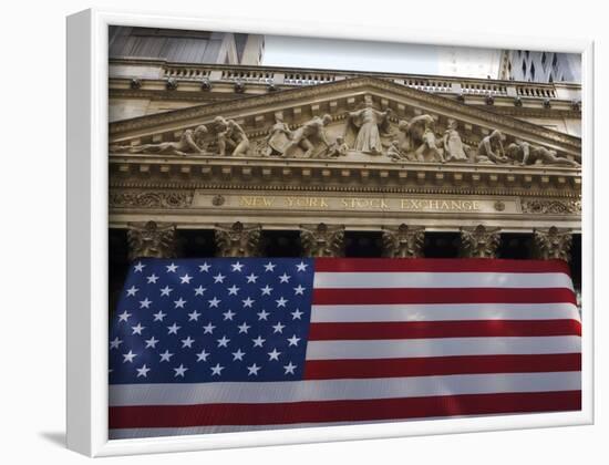 The New York Stock Exchange, Wall Street, Manhattan, New York City, New York, USA-Amanda Hall-Framed Photographic Print