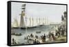 The New York Yacht Club Regatta, 1869-Currier & Ives-Framed Stretched Canvas