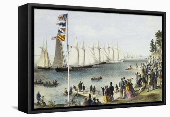 The New York Yacht Club Regatta, 1869-Currier & Ives-Framed Stretched Canvas