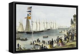 The New York Yacht Club Regatta, 1869-Currier & Ives-Framed Stretched Canvas