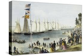 The New York Yacht Club Regatta, 1869-Currier & Ives-Stretched Canvas