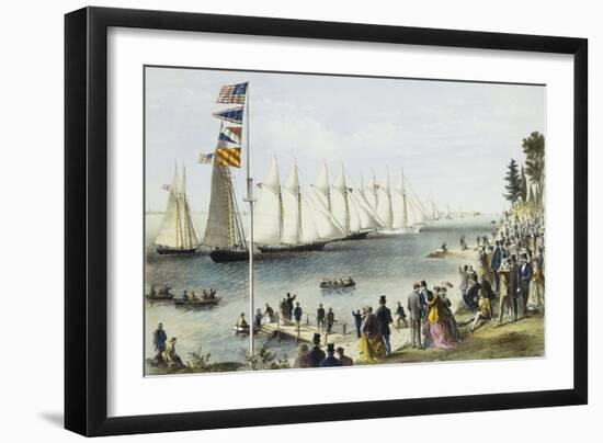 The New York Yacht Club Regatta, 1869-Currier & Ives-Framed Giclee Print