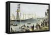 The New York Yacht Club Regatta, 1869-Currier & Ives-Framed Stretched Canvas