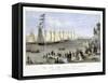 The New York Yacht Club Regatta, Pub. Currier and Ives, 1869-null-Framed Stretched Canvas
