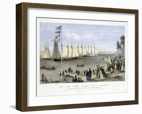 The New York Yacht Club Regatta, Pub. Currier and Ives, 1869-null-Framed Giclee Print