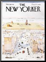 The New Yorker Cover, View of the World from 9th Avenue - March 29, 1976-Saul Steinberg-Mounted Print