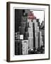 The New Yorker Hotel, Black and White Photography, Red Signs, Midtown Manhattan, New York City, US-Philippe Hugonnard-Framed Photographic Print