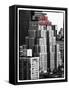 The New Yorker Hotel, Black and White Photography, Red Signs, Midtown Manhattan, New York City, US-Philippe Hugonnard-Framed Stretched Canvas