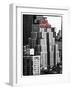 The New Yorker Hotel, Black and White Photography, Red Signs, Midtown Manhattan, New York City, US-Philippe Hugonnard-Framed Photographic Print