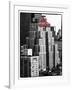 The New Yorker Hotel, Black and White Photography, Red Signs, Midtown Manhattan, New York City, US-Philippe Hugonnard-Framed Photographic Print