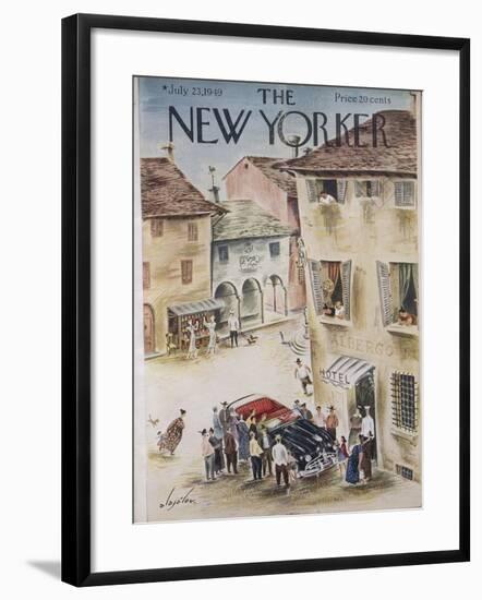 The New Yorker Magazine Cover from July 23rd with Typical Small Italian Town, 1949-Coppo di Marcovaldo-Framed Giclee Print