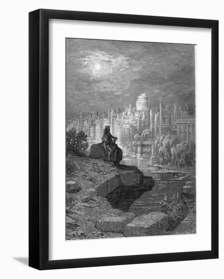 'The New Zealander' Illustration from 'London: a Pilgrimage' by Blanchard Jerrold, 1872-Gustave Doré-Framed Giclee Print