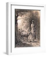 The Newborn Lamb, C.1860-Jean-François Millet-Framed Giclee Print