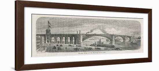 The Newly-Built Eads Bridge Over the Mississippi at St. Louis Missouri-G.a. Avery-Framed Photographic Print