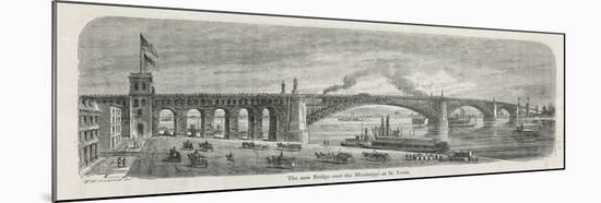 The Newly-Built Eads Bridge Over the Mississippi at St. Louis Missouri-G.a. Avery-Mounted Photographic Print
