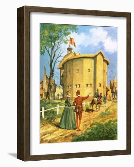 The Newly Built Globe Theatre-Peter Jackson-Framed Giclee Print