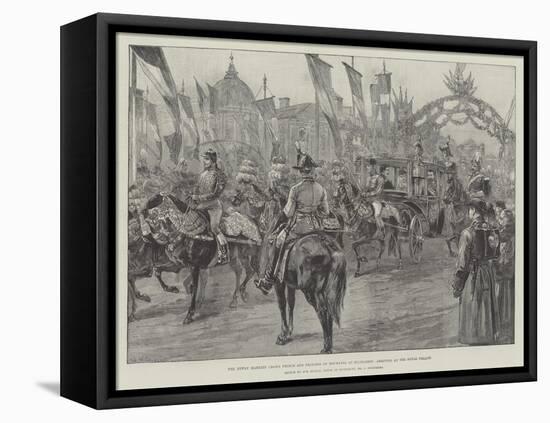 The Newly Married Crown Prince and Princess of Roumania at Bucharest, Arriving at the Royal Palace-William Heysham Overend-Framed Stretched Canvas