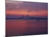 The Newport Bridge at Sunset, Newport, Rhode Island, USA-Walter Bibikow-Mounted Premium Photographic Print