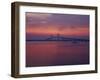 The Newport Bridge at Sunset, Newport, Rhode Island, USA-Walter Bibikow-Framed Photographic Print