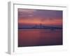 The Newport Bridge at Sunset, Newport, Rhode Island, USA-Walter Bibikow-Framed Photographic Print