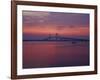 The Newport Bridge at Sunset, Newport, Rhode Island, USA-Walter Bibikow-Framed Photographic Print