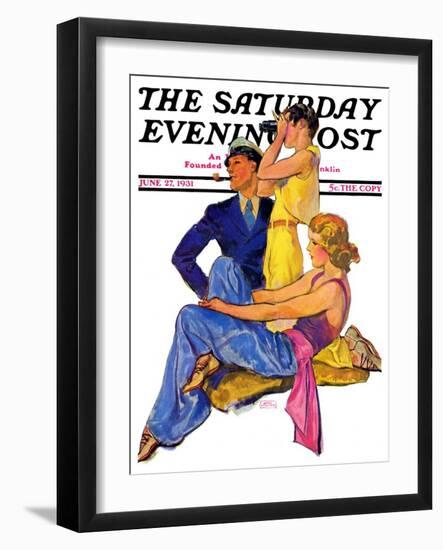 "The Newport Set," Saturday Evening Post Cover, June 27, 1931-John LaGatta-Framed Premium Giclee Print