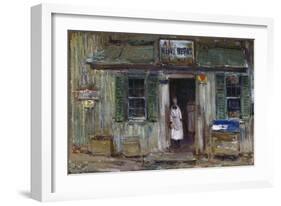 The News Depot, Cos Cob, Connecticut, 1912-Childe Hassam-Framed Giclee Print