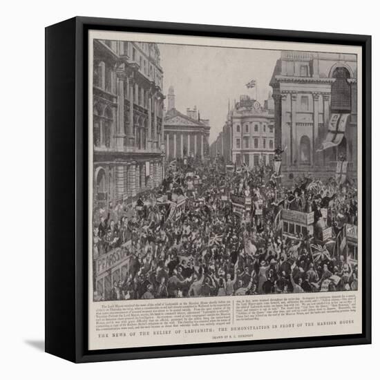 The News of the Relief of Ladysmith, the Demonstration in Front of the Mansion House-null-Framed Stretched Canvas