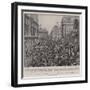 The News of the Relief of Ladysmith, the Demonstration in Front of the Mansion House-null-Framed Giclee Print