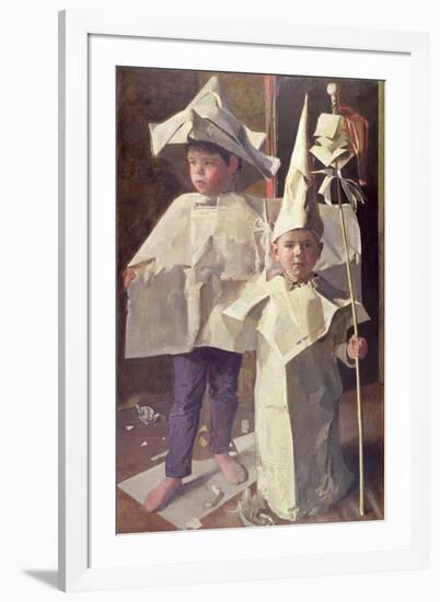 The Newspaper Boys, the artist's sons William and George, 1960-John Stanton Ward-Framed Giclee Print