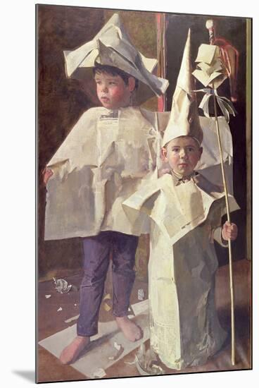 The Newspaper Boys, the artist's sons William and George, 1960-John Stanton Ward-Mounted Giclee Print
