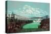 The Niagara Falls suspension bridge.-Vernon Lewis Gallery-Stretched Canvas