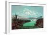 The Niagara Falls suspension bridge.-Vernon Lewis Gallery-Framed Art Print