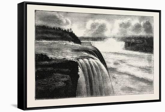 The Niagara Falls, View from Prospect Point, America, USA, United States, 1882-null-Framed Stretched Canvas