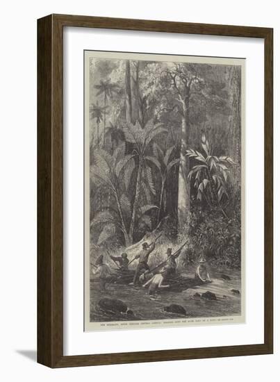 The Nicaragua Route Through Central America, Floating Down the River Rama on a Raft-null-Framed Giclee Print