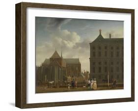 The Nieuwe Kerk and the Town Hall on the Dam in Amsterdam, C.1780-90-Isaak Ouwater-Framed Giclee Print