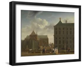 The Nieuwe Kerk and the Town Hall on the Dam in Amsterdam, C.1780-90-Isaak Ouwater-Framed Giclee Print