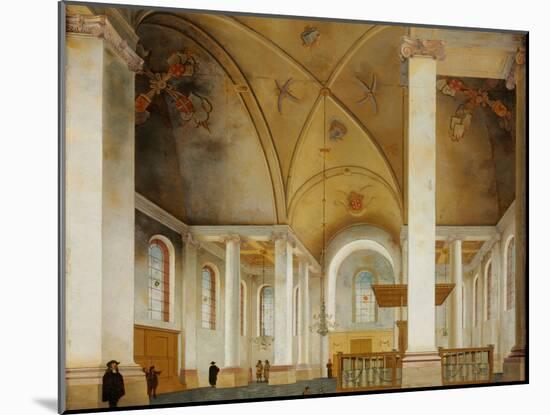 The Nieuwe Kerk in Haarlem - Peinture De Pieter Saenredam (1597-1665) - 1653 - Oil on Wood - 86X103-Pieter Jansz Saenredam-Mounted Giclee Print