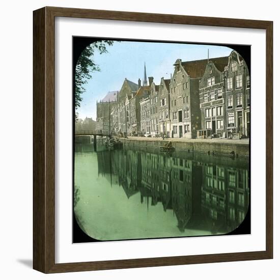The Nieuwe Zijds Voorburgwal Canal, Amsterdam (Netherlands), 1883-Leon, Levy et Fils-Framed Photographic Print
